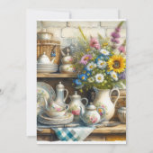 Retro Keukengerechten Bruids Douche Uitnodiging (Achterkant)