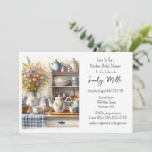 Retro Keukengerechten Bruids Douche Uitnodiging (Staand voorkant)