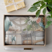 Retro Keukengerechten Theepot en Zonnebloemen Tissuepapier (Geschenk)