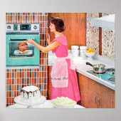 Retro keukenhuisvrouw decor poster (Voorkant)