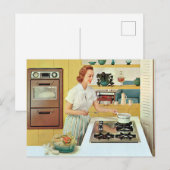 retro  keukenkeuken voor kooksters briefkaart (Voorkant / Achterkant)