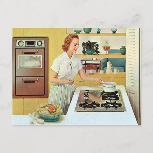 retro keukenkeuken voor kooksters briefkaart (Voorkant)