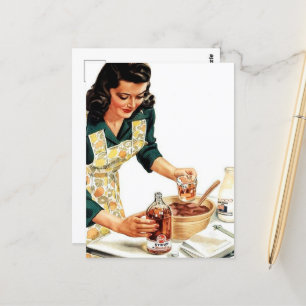 retro  keukenkeuken voor kooksters briefkaart