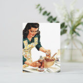 retro keukenkeuken voor kooksters briefkaart (Staand voorkant)