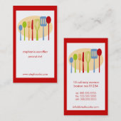 Retro Keukenkookgerei op het Visitekaartje (Voorkant / Achterkant)