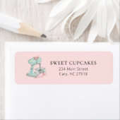 Retro keukenmixer roze bakkerij etiket (Insitu)