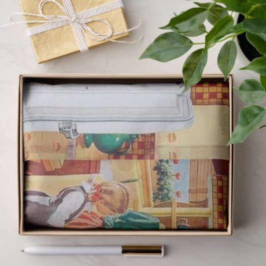 retro  keukenontkoppeling tissuepapier (Geschenk)