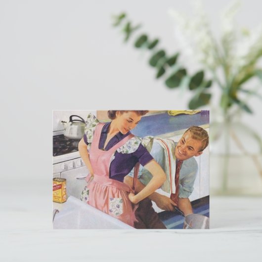 retro  keukenstel briefkaart (Staand voorkant)