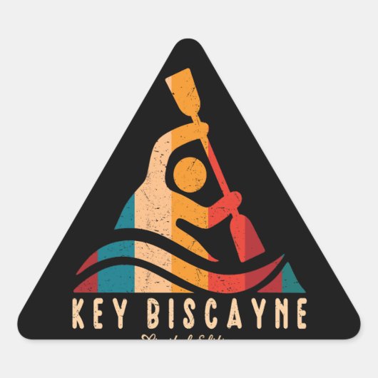 Retro Key Biscayne Kayaking Sticker (Voorkant)