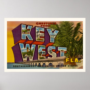 Retro Key West Florida 20x30 Postcard Afdruk Poster