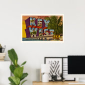 Retro Key West Florida 20x30 Postcard Afdruk Poster (Thuiskantoor)
