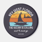 Retro Key West Florida Sailing Magneet (Voorkant)
