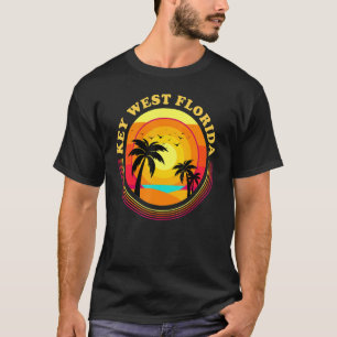 Retro Key West Florida Vacation Sunset Key T-shirt