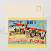 Retro Key West-groet Briefkaart (Voorkant / Achterkant)