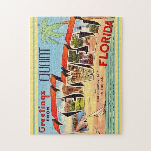 Retro Key West-groet Legpuzzel (Verticaal)