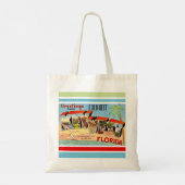 Retro Key West-postkaart boodschappentas Tote Bag (Achterkant)