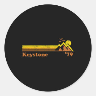 Retro Keystone Ski Resort Colorado Snowboard Skien Ronde Sticker