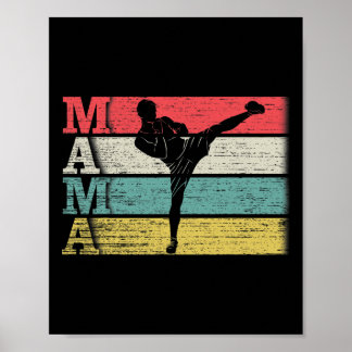 Retro Kickboksen Mama Kickbox Silhouet F Poster