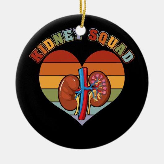 Retro Kidney Squad Team Nephrology Neurse Dialyse Keramisch Ornament (Voorkant)