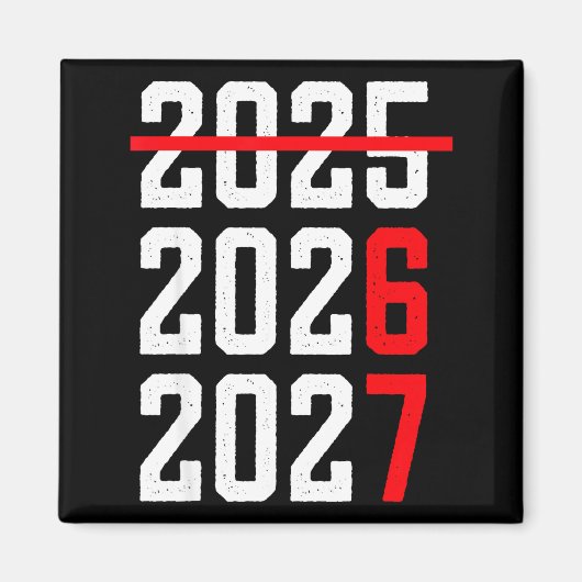 Retro Kids Funny Happy New Year 2026 2027 67 Meme  Magneet (Voorkant)