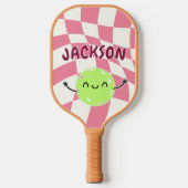 Retro Kids Pickleball Aangepaste Naam & Bijnaam Paddle (Voorkant)