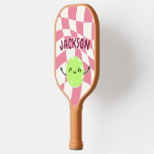 Retro Kids Pickleball Aangepaste Naam & Bijnaam Paddle (Links)