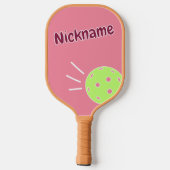 Retro Kids Pickleball Aangepaste Naam & Bijnaam Paddle (Achterkant)