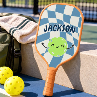 Retro Kids Pickleball Aangepaste Naam & Bijnaam Paddle