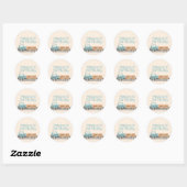 Retro Kids Train 1e Verjaardagsfeestje Ronde Sticker (Vel)