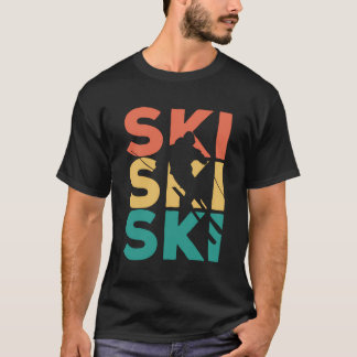 Retro  kiemcadeaus voor skiërs t-shirt