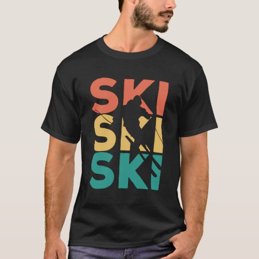 Retro  kiemcadeaus voor skiërs t-shirt (Voorkant)