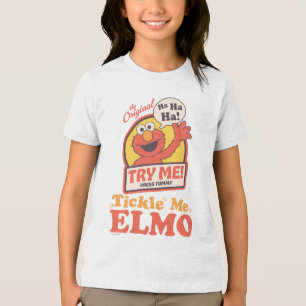 Retro Kietel Me Elmo Zwaaiende Grafiek Tri-Blend Shirt