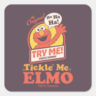 Retro Kietel Me Elmo Zwaaiende Grafiek Vierkante Sticker