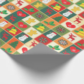 Retro kijk cadeauomslag. Multikleurenkerstpapier Cadeaupapier (Hoek)