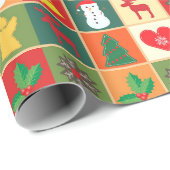Retro kijk cadeauomslag. Multikleurenkerstpapier Cadeaupapier (Rol Hoek)