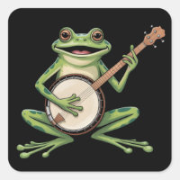 Retro Kikker die Banjo Speelt 90s Muziek Liefhebbe