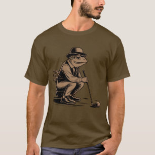 Retro kikker grappige retro kikker golf liefhebber t-shirt