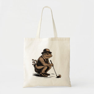 Retro Kikker Grappige Retro Kikker Golf Liefhebber Tote Bag