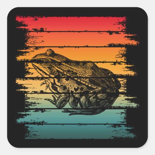 RETRO KIKKER VIERKANTE STICKER (Voorkant)