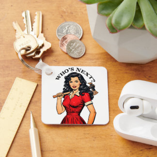 Retro Killer Housewife “Who’s Next?” Keychain