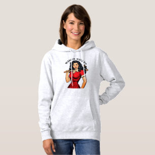 Retro Killer Huisvrouw “Wie is als Volgende?” Hood Hoodie
