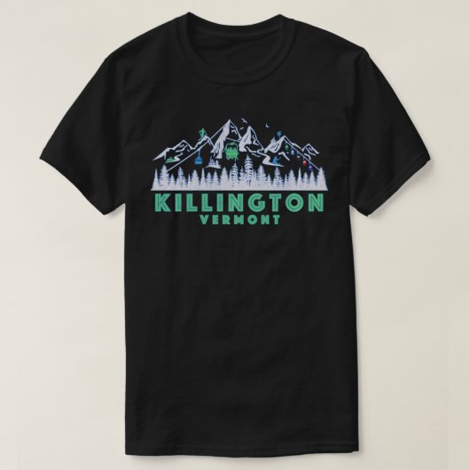 Retro Killington Vermont Illustratie Sneeuw T-shirt (Design voorkant)