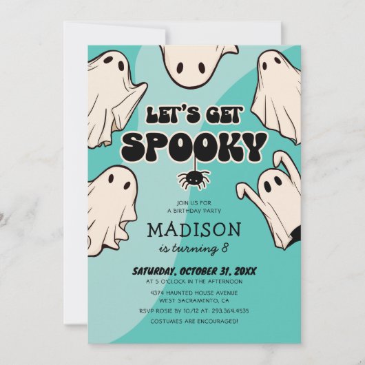 Retro Kinder Boy Halloween Feest Kaart (Voorkant)