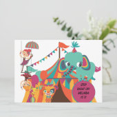 Retro Kinder Circus Verjaardagsuitnodiging Kaart (Staand voorkant)