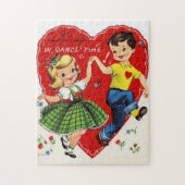 Retro  Kinder Dancing Valentijnsdag Legpuzzel (Verticaal)