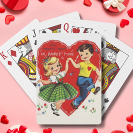Retro  Kinder Dancing Valentijnsdag Pokerkaarten