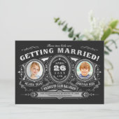  retro Kinder foto bruiloft uitnodigingen Folie (Staand voorkant)