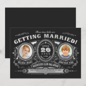  retro Kinder foto bruiloft uitnodigingen Folie (Voorkant / Achterkant)