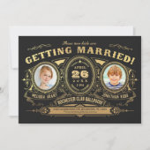  retro Kinder foto bruiloft uitnodigingen Folie (Voorkant)