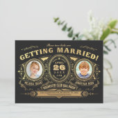  retro Kinder foto bruiloft uitnodigingen Folie (Staand voorkant)